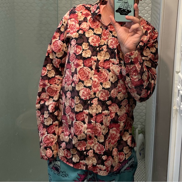 Forever 21 Other - 🌹 Forever 21 Men Pink Flowers Button Down Shirt  US XL 🌹